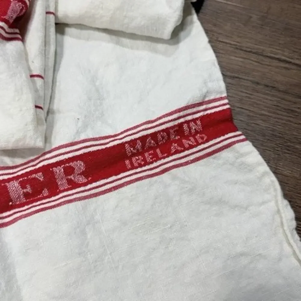 Lot 3 Vintage Pure Irish Linen Quick Dryer Glass Cloth Tea Towel 24x32